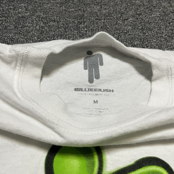 Billie Eilish Word Tour White Green Airbrush Long Sleeve Shirt Size‎ M - Picture 3 of 8